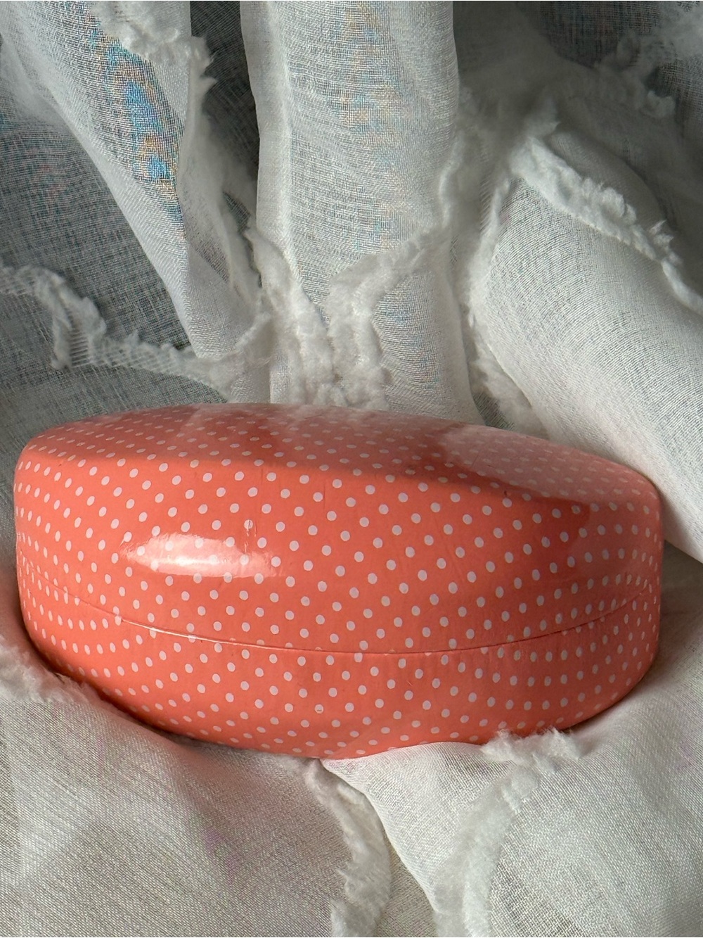 Polka Dot Coral Sunglasses Case - Compact Protective Eyewear Holder